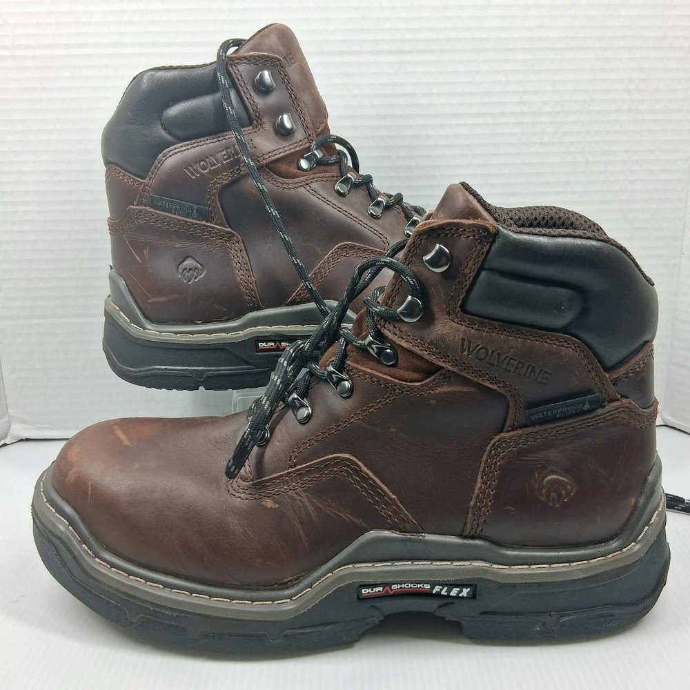 Wolverine Durashocks Flex Brown Leather Waterproof Composite Toe Work Boots 8M